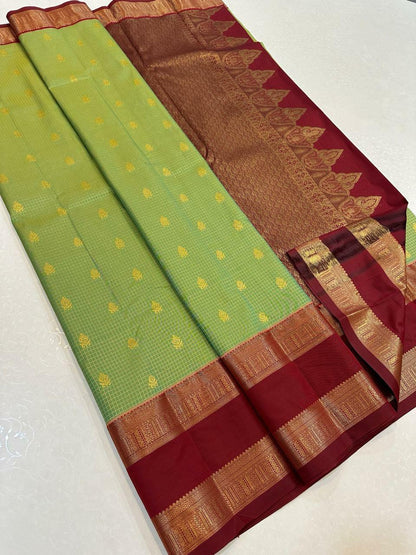 kanchipuram silk sarees-double border