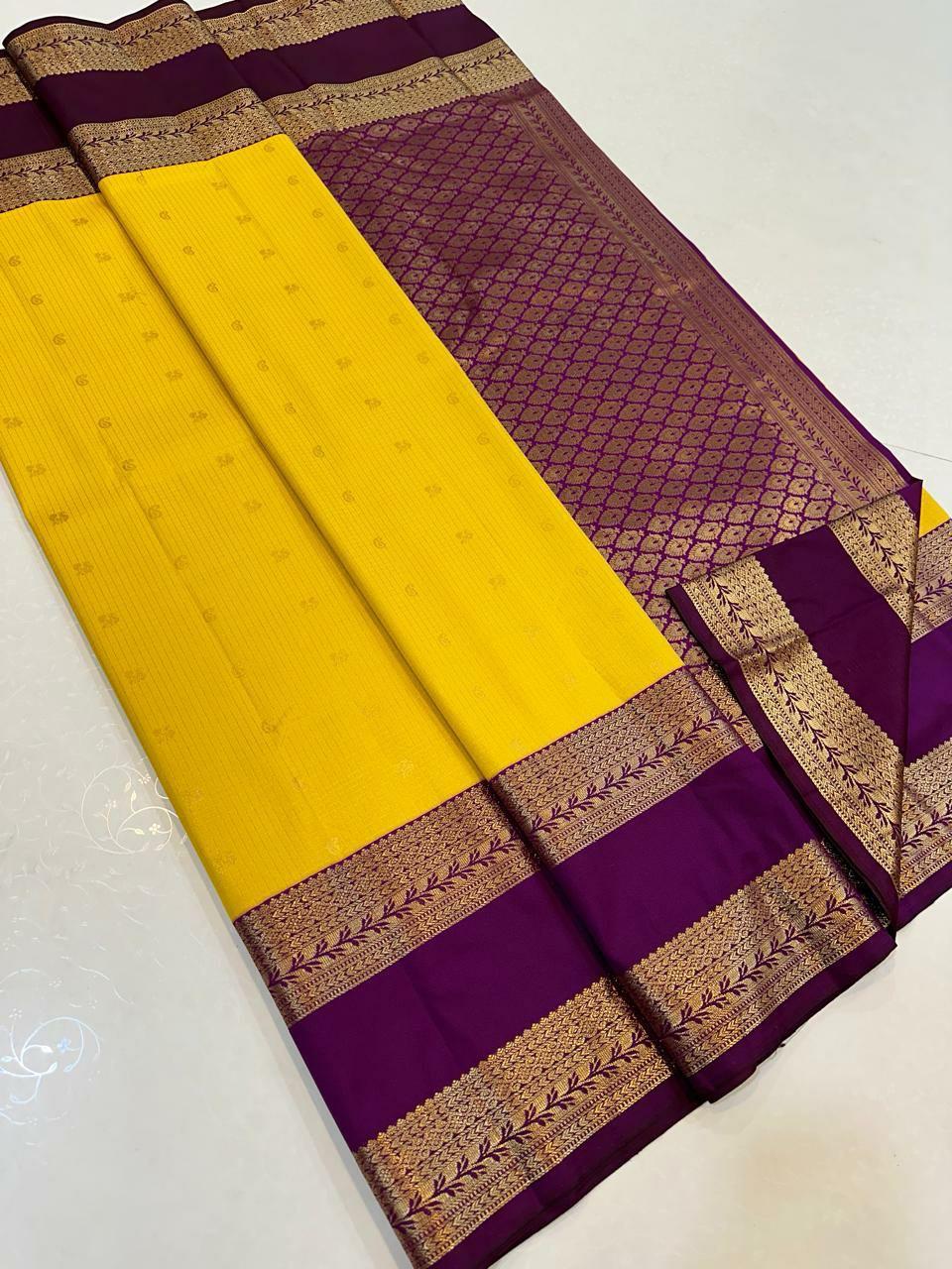 kanchipuram silk sarees-double border